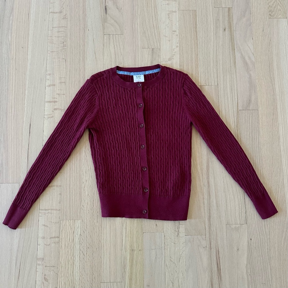 Gap Organic Cotton Uniform Cardigan Girls Size S